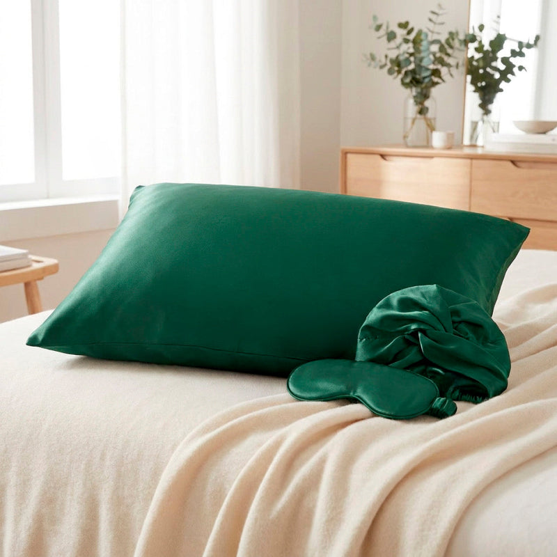 Masque de nuit en soie - Ysia Vert sauge - 8.5 x 20.5 cm - MASQUE DE NUIT