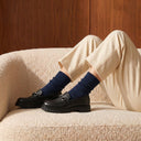 Chaussettes en laine Mélange - Bleu marine