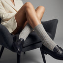 Chaussettes en laine Mélange - Gris orange