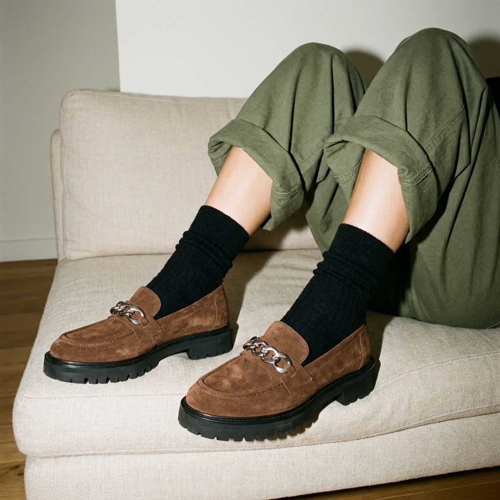 Chaussettes en laine Mélange - Noir
