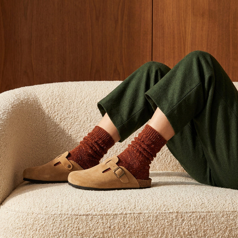 Chaussettes en laine Mélange - Terracotta