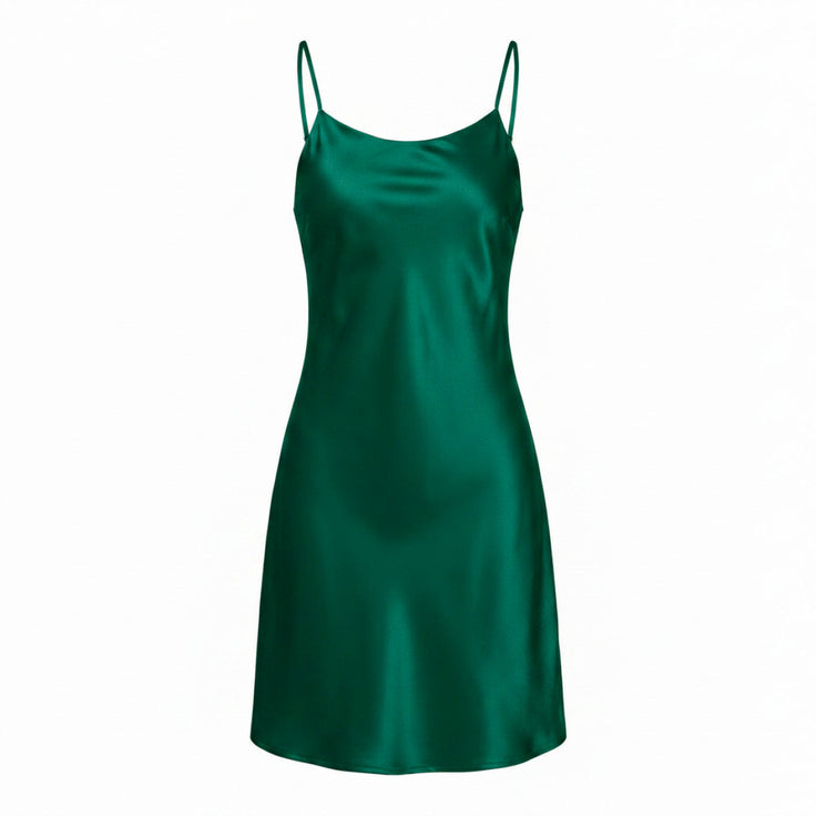 Nuisette courte en soie - Selèna Vert sauge - Nuisette