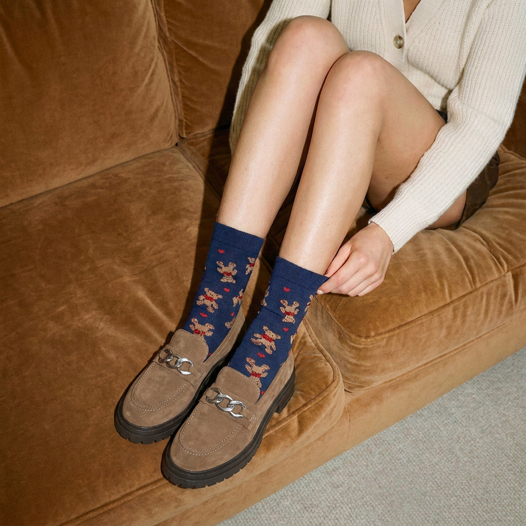 Chaussettes Ours - Bleu marine