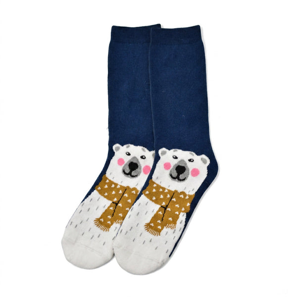 Longues chaussettes Ours polaire - Bleu marine