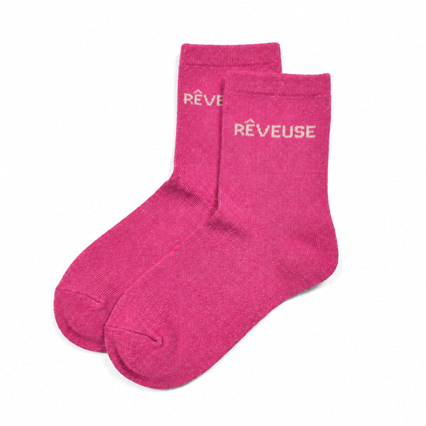 Chaussettes à paillettes Rêveuse - Fuchsia