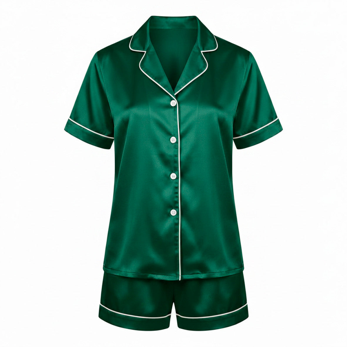 Set de pyjama court en soie - Maëlla Vert sauge