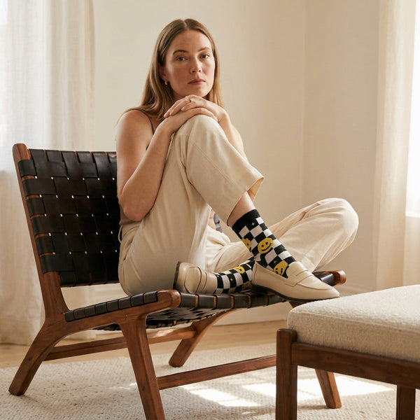 Chaussettes Smiley - Noir / Jaune