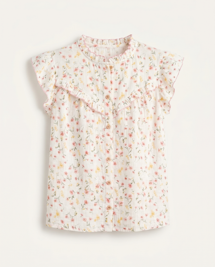 TILDE BLANC/ROSE - BLOUSE