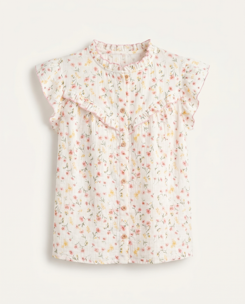 TILDE BLANC/ROSE - BLOUSE