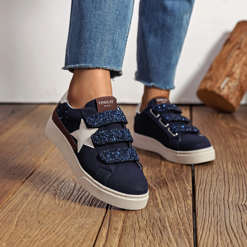 VIVIANE BLEU MARINE - BASKETS