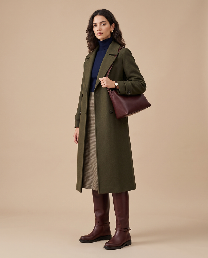 Botte ZEPHYRINE bordeaux portée, silhouette complète